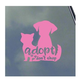 Adopt Don't Shop Vinyl Sticker Decal Dog Cat Feline Lizard Rabbit
