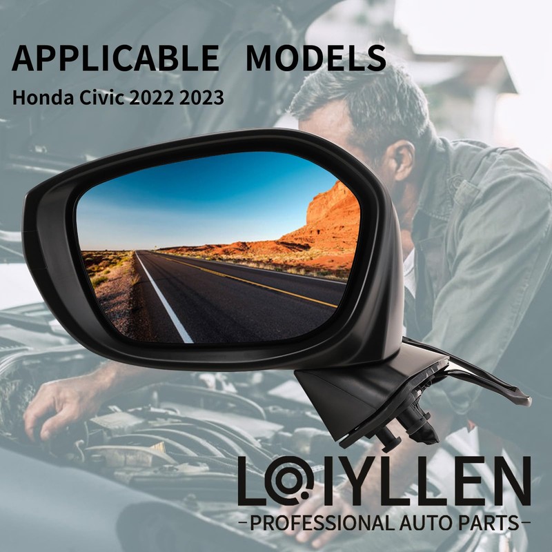LOIYLLEN Left Driver Side Rear View Mirror Replacement for Honda