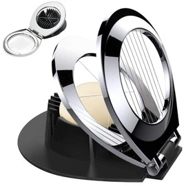 Stainless Steel Egg Slicer, 3 Slicing Styles Heavy Duty Boiled Egg Cutter, Dishwasher Safe Manual Egg Slicer for Strawberries, Soft Fruits, Salads & Garnish