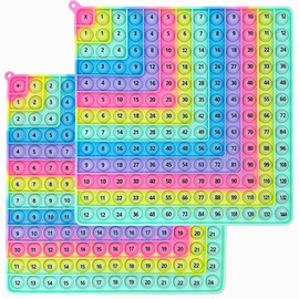 Multiplication Addition Practice Math Pop Fidget Board Game, Push Bubbles Times Table Numbers Fidget Toy:_Macaron_style 1