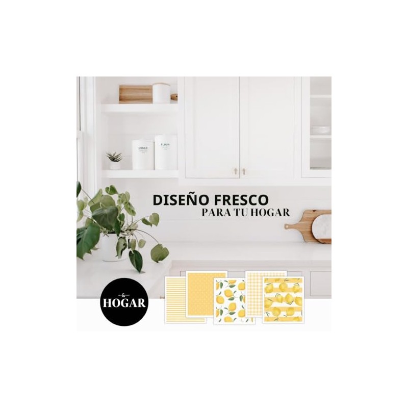 HALL & PERRY - Paños de cocina suecos, 5 unidades,
