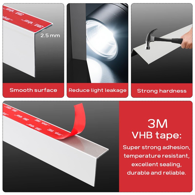 WINSMAR 100% Blackout PVC Light Blocking Strip for Window Shades