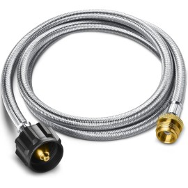 DwellWel 5FT Propane Hose Adapter 1lb to 20lb for Grill Heater Smoker Stove Fire Pit BBQ