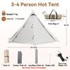 Zoring Hot Tent with Stove Jack, 4 Season Tent, 3-4