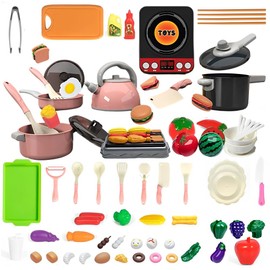 Afenau 86-Piece Children's Kitchen Accessory Set, Realistic Play Kitchen Accessories with Sound Effects, Robust Accessories, Children's Kitchen, Children's Kitchen Accessories, Kitchen Toy for