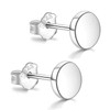 White Gold Plated Sterling Silver Dot Stud Earrings 3mm-8mm Options,