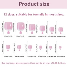 yufana 240 StüCke GefäLschte Zehennagel -Set, FußNäGel Tips, VollstäNdige Berichterstattung GefäLschte ZehennäGel, Nagel Tips Set, FüR MäDchennagelkunst Diy, 12 GrößEn (Rosa, 13.5 * 10 * 2)