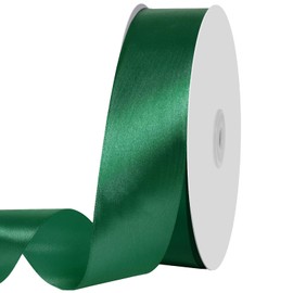 1 1/2 inch Christmas Green Ribbon,100 Yards 1-1/2 inch Christmas Green Stain Ribbon Solid Fabric Ribbon for Gift Wrapping Floral Bouquets Wedding Home Party Decoration