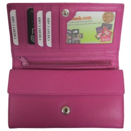 Klassek Cats in Love Womans Pink Purse Brand Image on Real Animal Leather Cat Couple Accessory Gift