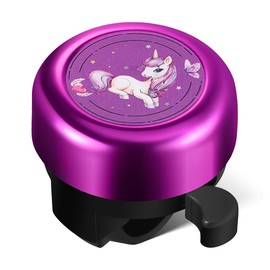 BESPORTBLE 22MM Bike Bicycle Bell Horn Unicorn Cartoon Handlebar Cute Ringer Mountain Cycling Purple for Girls Sound Accessories Adults Boys Kids Girl Fairy Adjustable Scooter Loud DIY Kid