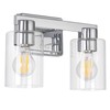 AURYNIX 2-Light Bathroom Light Fixtures Modern Chrome Vanity Lights with