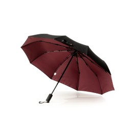 Krago Automatic Open and Close 10 Fiberglass Ribs Heavy Duty Umbrella - Compact Travel Umbrella with Double Canopy for Men and Women, Burgundy, Burgundy