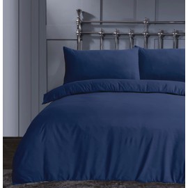 Linen Home Single Size Duvet Set Navy - Soft Microfibre Single Quilt Cover with 1 Pillowcase,Easy Care Wrinkle Free Single Bedding Set of 2 Pcs (Single, Navy)