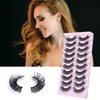 WLLHYF Russian Strip False Lashes Cat Eye Fluffy Wispy Faux