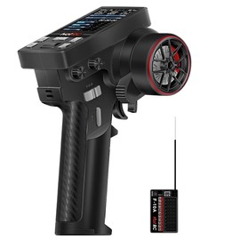 HotRC CT-10B 2.4G 10CH Radio Transmitter and Receiver with LED Display, Remote Control for RC Car, Truck, Boat, Tank, Climbing and Drift Vehicles