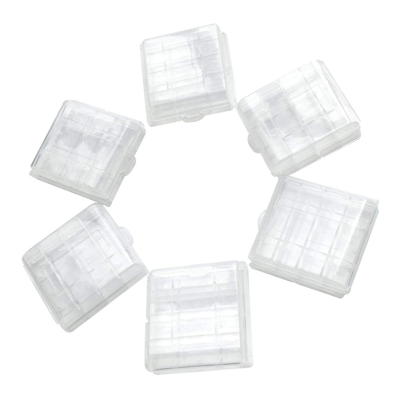 Battery Storage Case for AA/AAA, Battery Holder Box (6Pack Clear)
