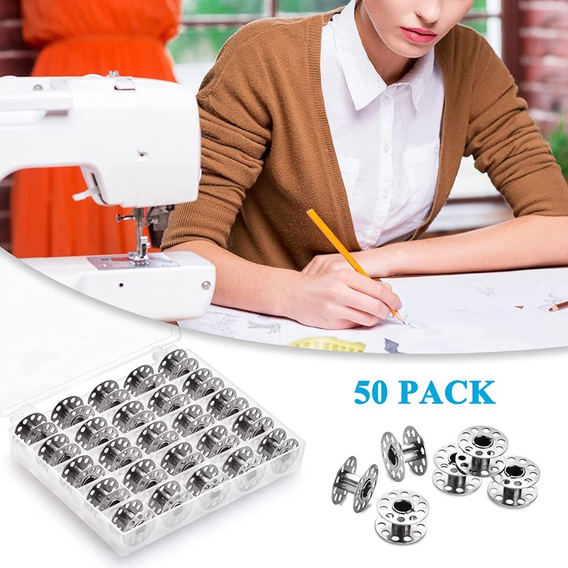 50Pieces Sewing Machine Iron Bobbins - Upgraded Metal Sewing Machine