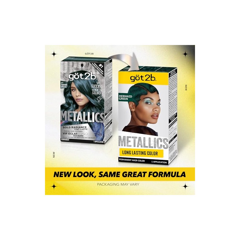 Got2b Metallics Permanent Hair Color, M77 Mermaid Green