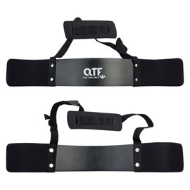 QTF Arm Blaster-Bicep Curl Isolator Padded Edges- Bicep Bomber with Blood Flow Restriction Bands for Arms Legs & Glutes Wide 2" Straps for Occlusion Muscle Growth Weightlifting & Bodybuilding (Black)