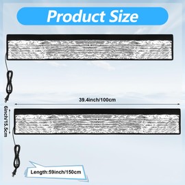 2 Pack Water Pipe Heat Blanket 39.4" x 6" Temperature Controlled Pipe Heater Wrap Aluminum Foil Freeze Protection Heating Cable for 1-1/4" Metal Plastic Pipes, 110V, Max Temp 140˚F
