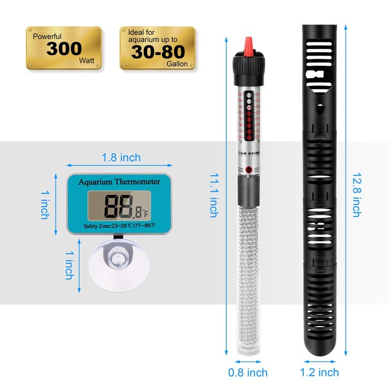 Kinbo Aquarium Heater 300 Watt Submersible Fish Tank Heater Adjustable