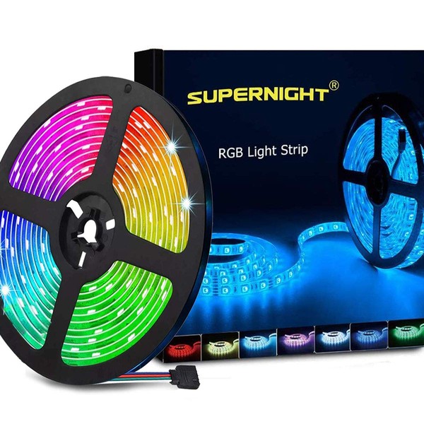 SUPERNIGHT LED Strip Lights, 16.4FT 5M SMD 5050 Waterproof 300LEDs RGB Color Changing Flexible LED Light Strip