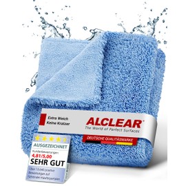 ALCLEAR 820203U Poliertuch 2-Seiten-Allrounder Premium ohne Hologramme, f. Auto Yachting & Poliermaschine, 40x40 cm blau