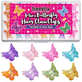 Mini Butterfly Hair Clips, 32Pcs Y2K Claw Clips Rainbow Plating