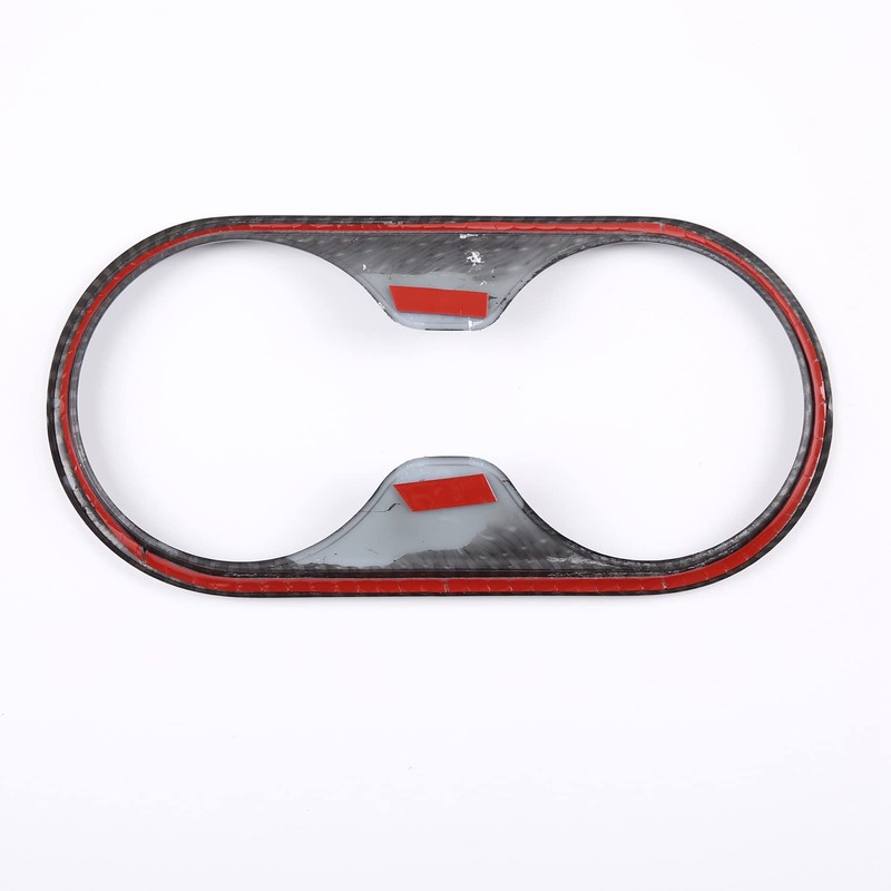 Aswalling Car Carbon Fiber ABS Gear Water Cup Frame Cover