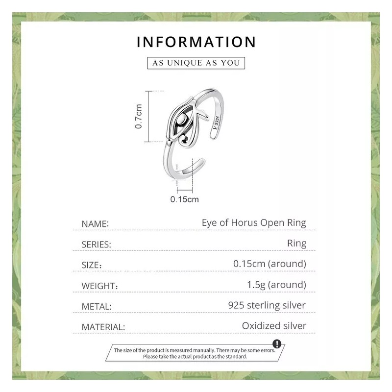 TENDER LIHOME Anillo Protección Ojo Turco Plata .925 Mujer Ajustable