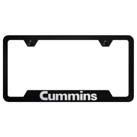 BLVD Cummins Laser Etched Cut-Out Black Stainless Steel License Plate Frame