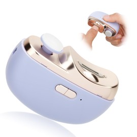 Electric Nail Clippers, 2 in 1 Portable Automatic Nail Trimming Polisher with Lighting & 2 Speed-Settings, Fingernail Trimmer with Type-C Charging Port for Baby Kids Adults Seniors (Purple)