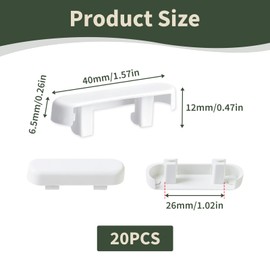 20 Pcs Window Drainage Cover, Weep Hole Covers for Double Glazing UPVC Windows, Durable and Easy Install Window Drainage Caps, Perfect Fit for Home Window Maintenance (White, 40mm x 10mm)