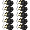 AEEKEL 10 Pack Privacy Door Knob, Matte Black Door Knobs