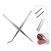 Parliky Professional Stainless Steel Tweezers Set 2pcs 25cm Angled Feeding