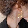 Thcbme 18K Gold Earrings for Women, Fashion Gold-Plating V Shaped