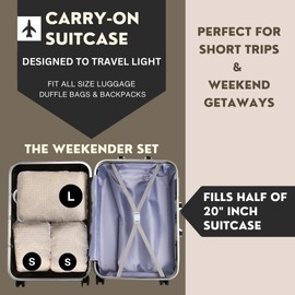 Packing Cubes Travel Organizer Bags for Suitcase & Backpack, Compression Packing Cubes for Travel, Lightweight Luggage Organizers, Travel Cubes for Packing, Vacation Essentials, 3pc Set - Beige Boho