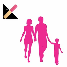 AMA SHOP PVC Sticker Prespaced Family Mod.2 Fuchsia fluo |glows in the dark| Sticker for Helmet, Motorcycle, Camper, Boat | autoTuning |