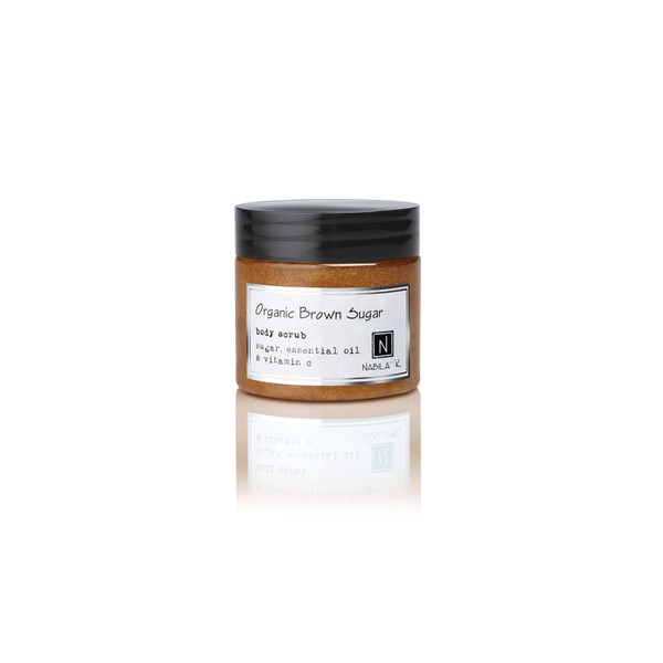 Nabila K Body Scrub - Exfoliates and Moisturizes - Organic Brown Sugar Body Scrub, 3 ounces