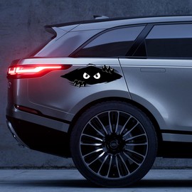 JEYORZY Pack of 2 Funny Monster Stickers Car Stickers, 3D Peeking Monster Cartoon Car Sticker, Laptops, Voyeurism Eye Sticker for Car, Car Window, Bumper, Laptop, Motorcycle