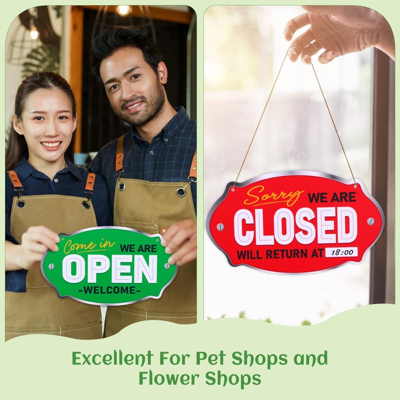 PETCEE Close Open Sign for Business - 11.8"x6.6" Closed Open