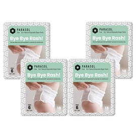 PARASOL Clear+Dry Diaper Pants | Natural Training Diaper Pants | Pure Ingredients, Water Based Ink, Non-Woven Fabric with Dermatest Excellent Seal | Rash Protection Diaper Set, Size 6 (35+ lbs.) 72 Ct