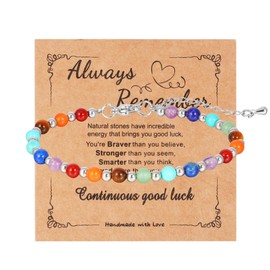 JJDreams Chakra Bead Bracelet Set Women's Yoga Bracelet Tree of Life Bracelet Natural Stone Bracelet Natural Stone Beads Women's Healing Crystals Bead Bracelet Gemstone Beads Bracelets for Men and