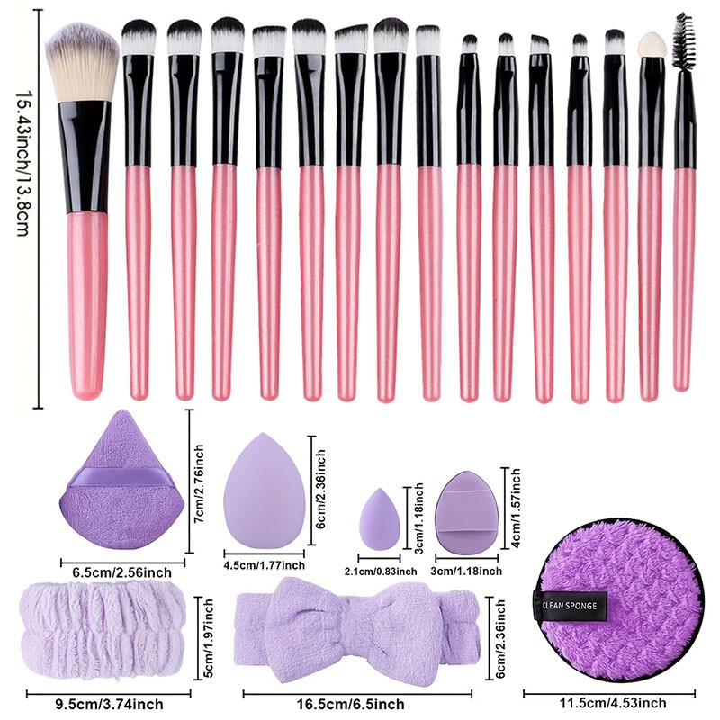 Makeup Brush Set with Soft Bristles for Foundation, Powder, Blush,