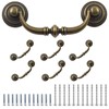 Waziaqoc 6PCS Antique Drop Bail Pulls, 3.5" Hole Center Shabby