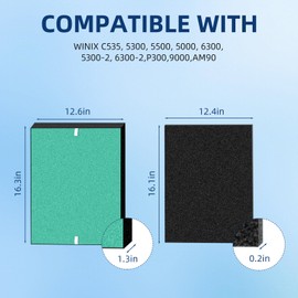 APPLIANCEMATES C535 Replacement Filter for Winix Plasmawave Filter 5300, 115115 Toxin Absorber Replacement Filter A (Green)