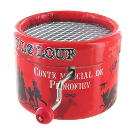 Round Hand-cranked Musical Box/Music Box Made of Reinforced Cardboard - Peter and The Wolf (S. Prokofiev)