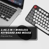 Wireless Keyboard and Mouse, KOOTOP Cute Keyboard and Mouse, 2.4G