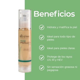 Crema Facial Hidratante Color Claro Acabado Mate 50g | BB Cream Piel Sensible, Grasa, Mixta, Acneica, Rosácea, Atópica y Diabética