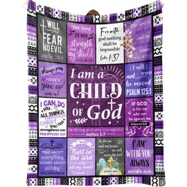 SECOGM Christian Gifts for Women Blanket - Religious Gifts for Women, Inspirationl Birthday Gifts, Catholic Spiritual Gifts for Women, Baptism Gifts for Girls - I Am A Child Of God Blankets for Women